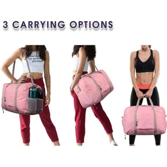 New Travel Duffel Bag for Men and Women Lightweight 1-Pink - Picture 5 of 7